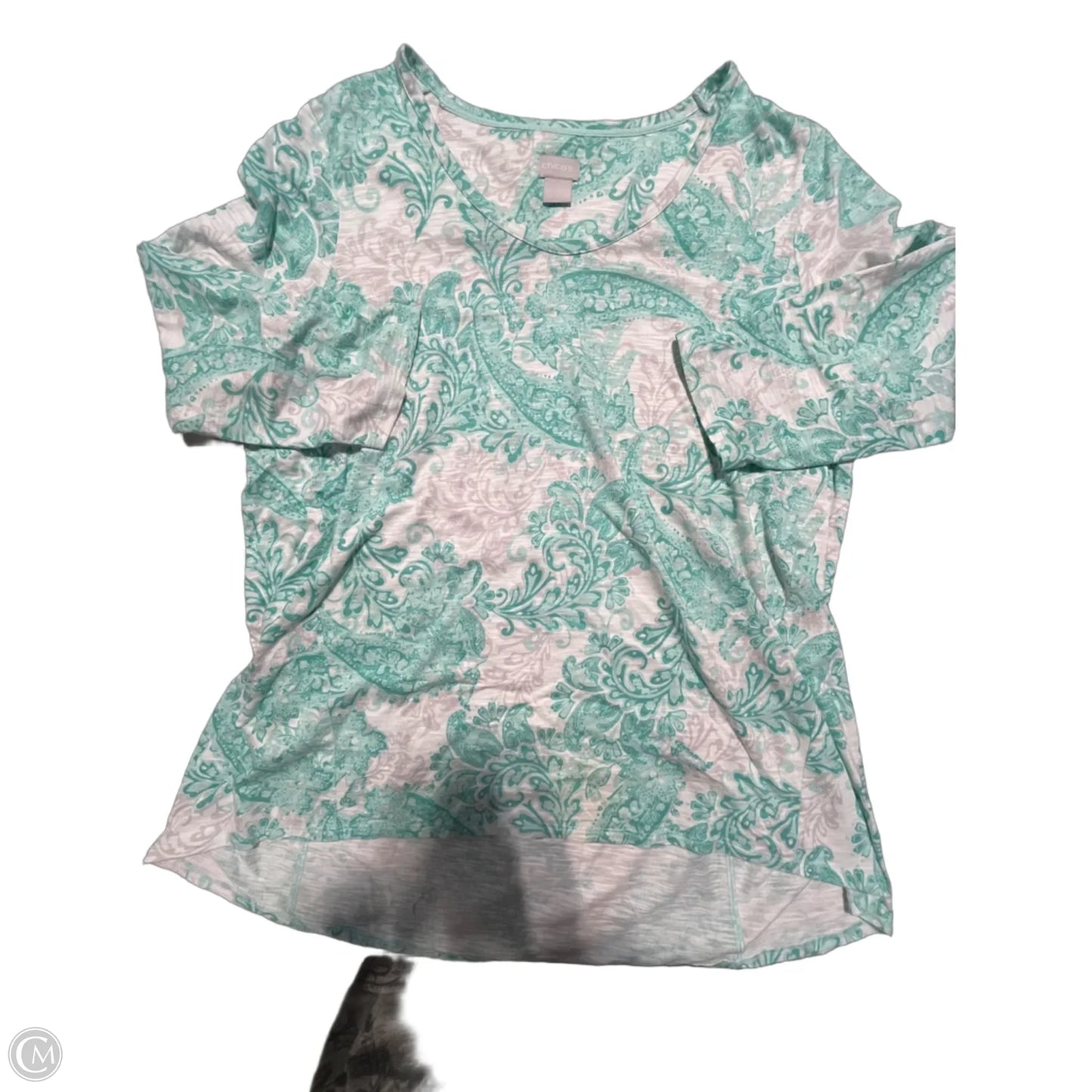Top Long Sleeve By Chicos In Teal, Size: L
