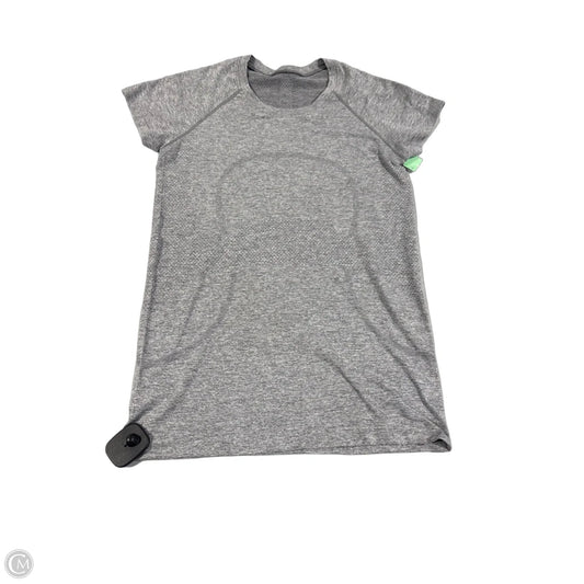 Athletic Top Short Sleeve By Lululemon In Grey, Size: 8