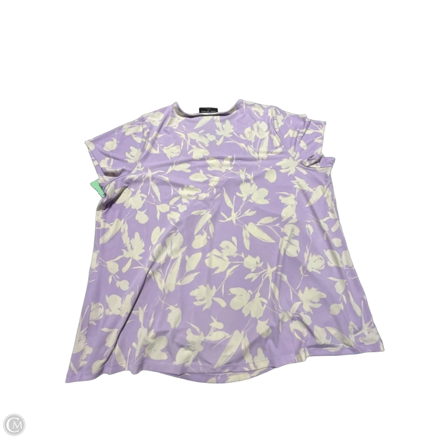 Top Short Sleeve By Lane Bryant In Cream & Purple, Size: 3x