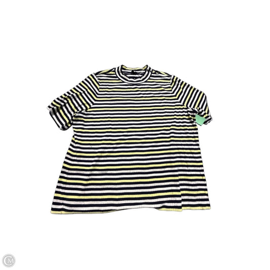 Top Short Sleeve By Talbots In Blue & Yellow, Size: 3x