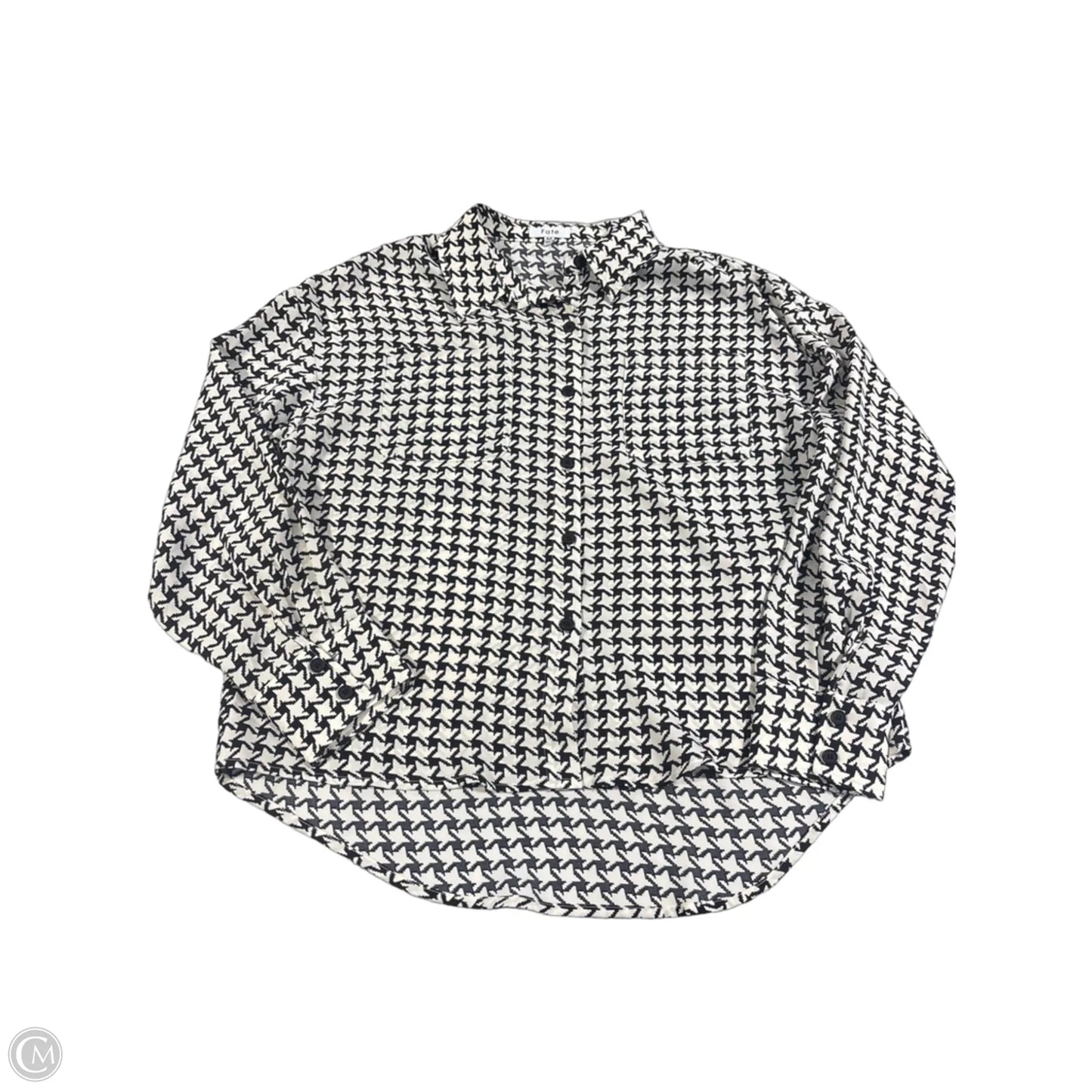 Top Long Sleeve By Fate In Black & White, Size: M