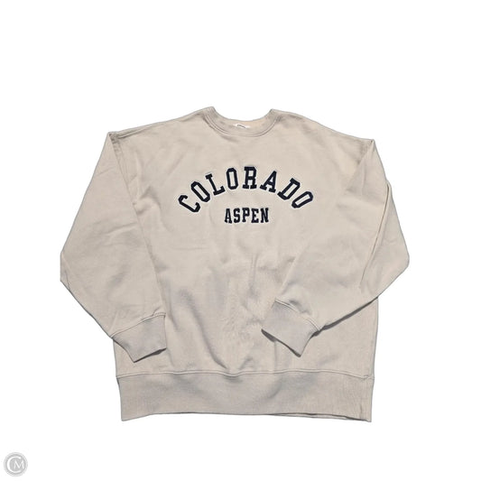 Athletic Sweatshirt Crewneck By Garage In Tan, Size: S