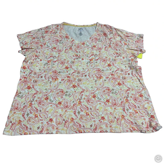 Top Short Sleeve By Croft And Barrow In Nautical Print, Size: 2x