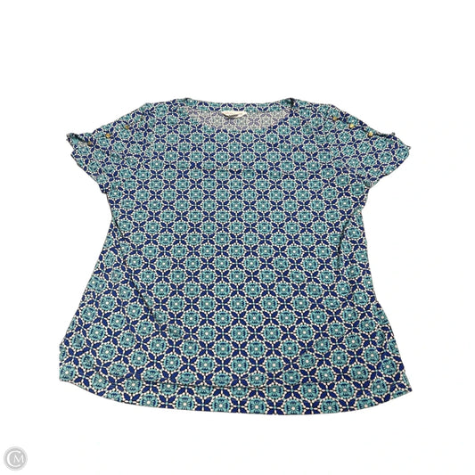 Top Short Sleeve By Liz Claiborne In Blue, Size: Xl