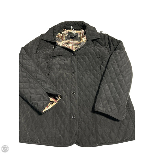Coat Puffer & Quilted By Gallery In Black, Size: 1x