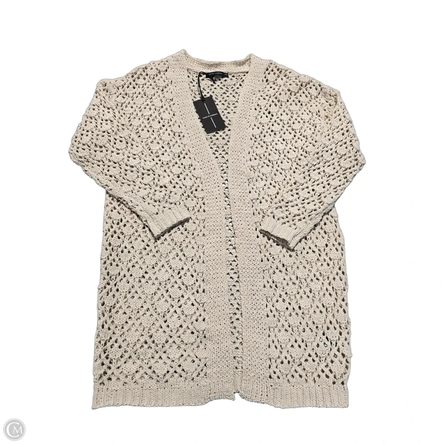 Cardigan By Moon And Madison In Cream, Size: Xs