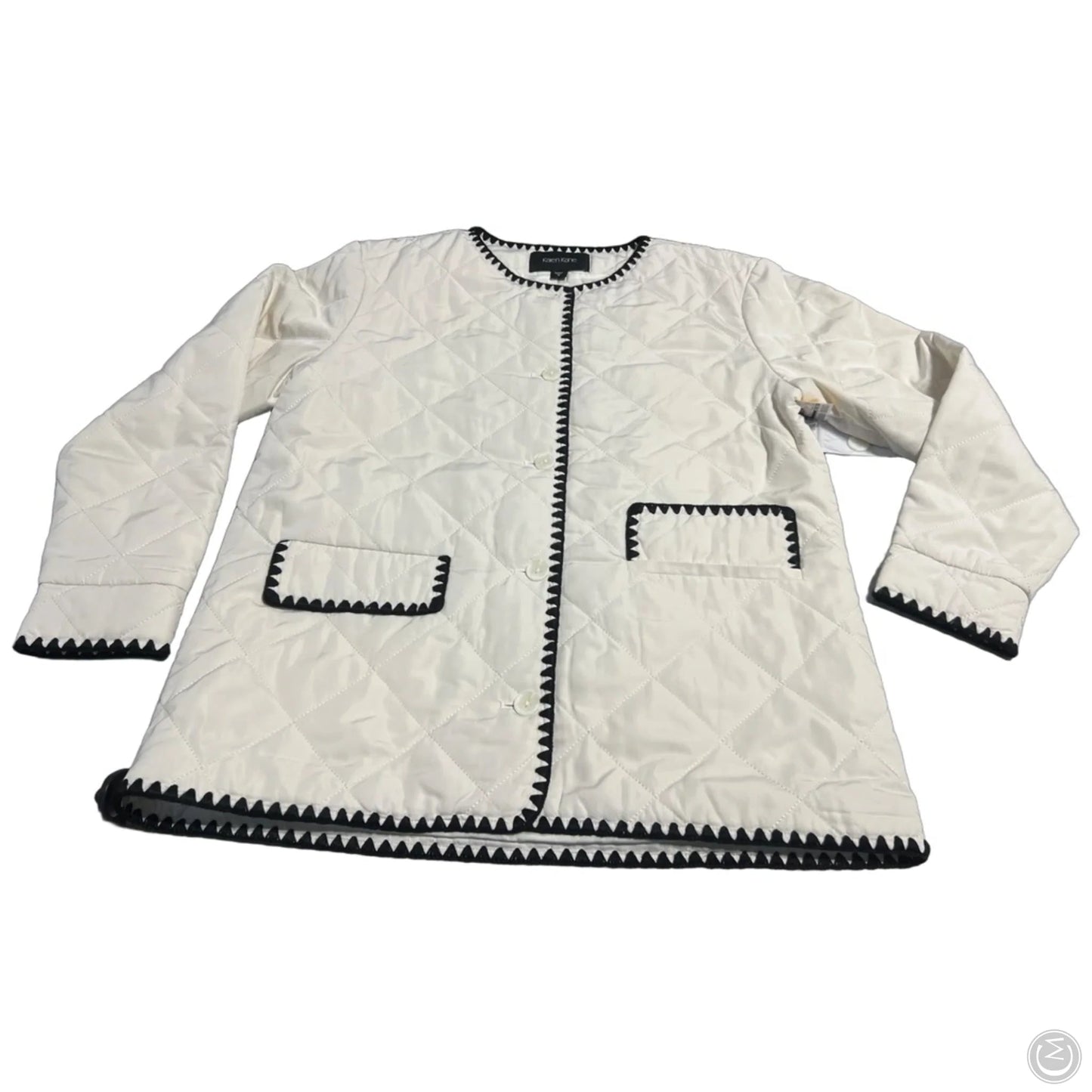 Coat Puffer & Quilted By Karen Kane In White, Size: S