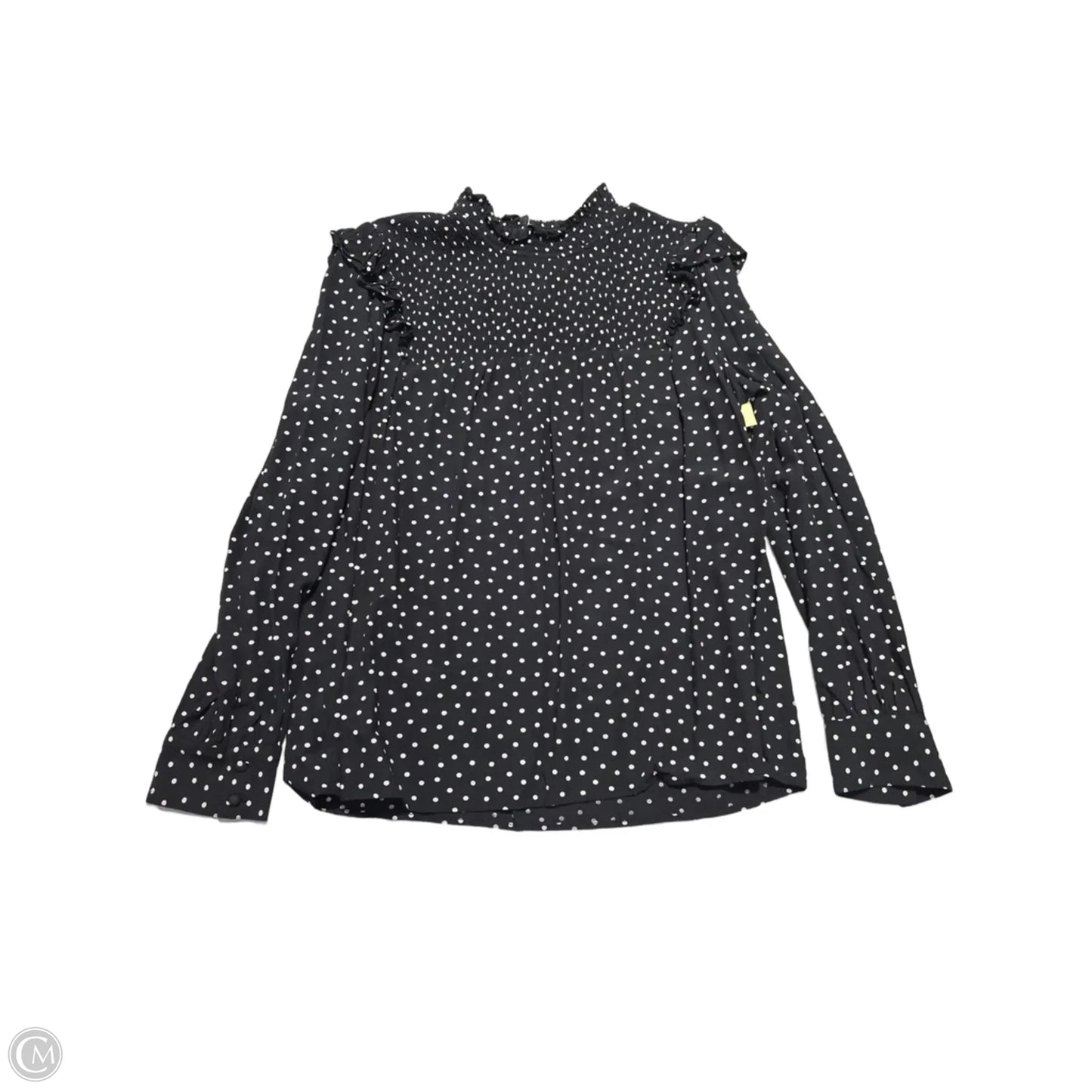 Top Long Sleeve By Loft In Black & White, Size: L