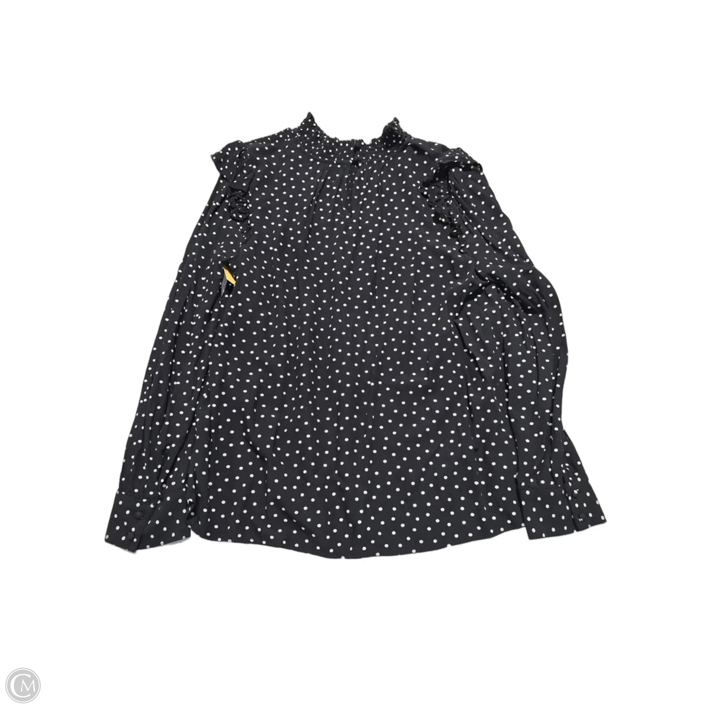 Top Long Sleeve By Loft In Black & White, Size: L