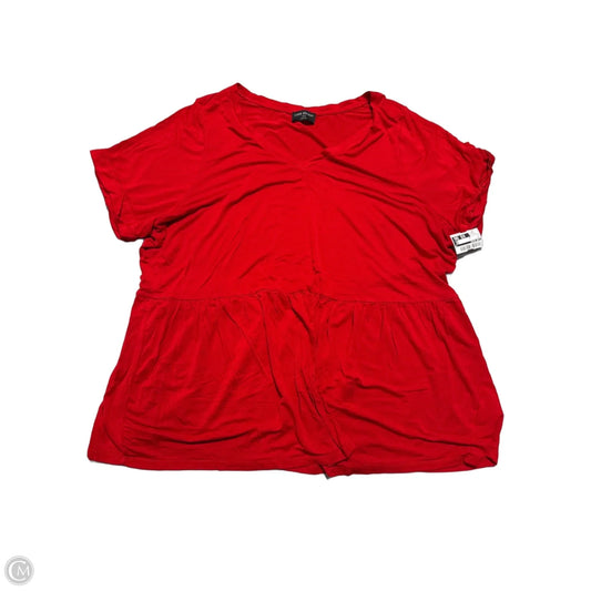 Top Short Sleeve By Lane Bryant In Red, Size: 2x