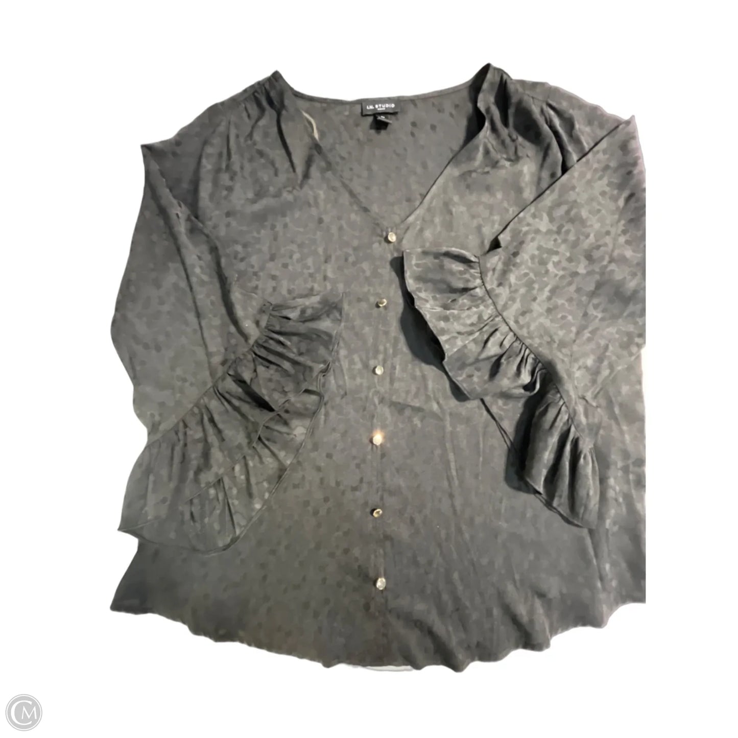 Top Long Sleeve By In Studio In Black, Size: 2x