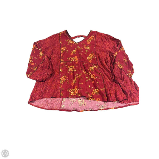 Top Long Sleeve By Maurices In Red, Size: 3x