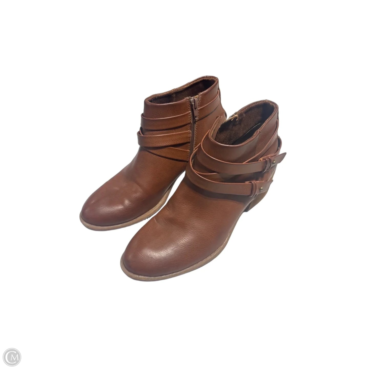 Boots Ankle Heels By Boc In Brown, Size: 9