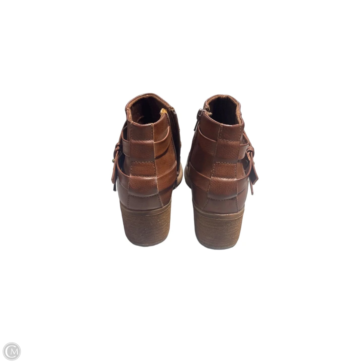 Boots Ankle Heels By Boc In Brown, Size: 9