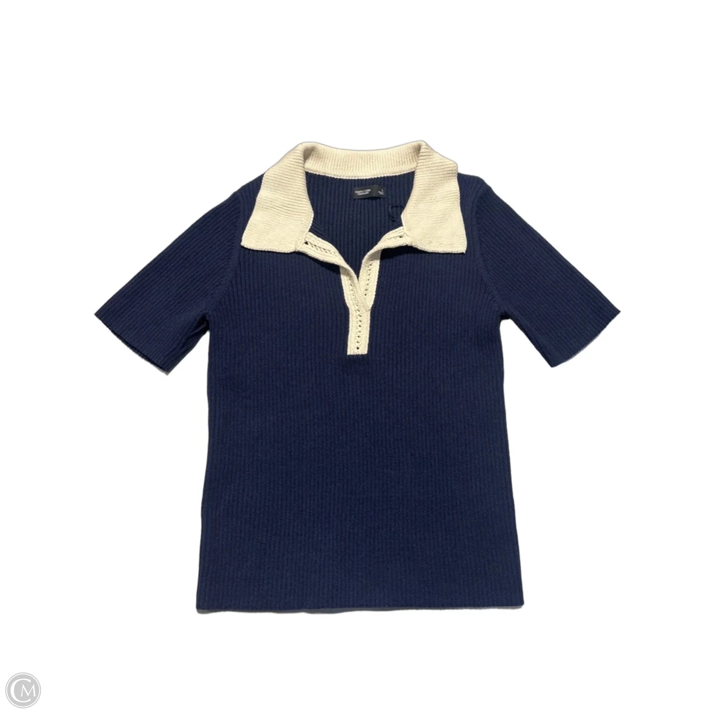 Top Short Sleeve By Simply Vera In Navy, Size: L