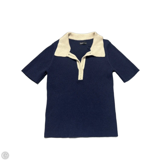 Top Short Sleeve By Simply Vera In Navy, Size: L