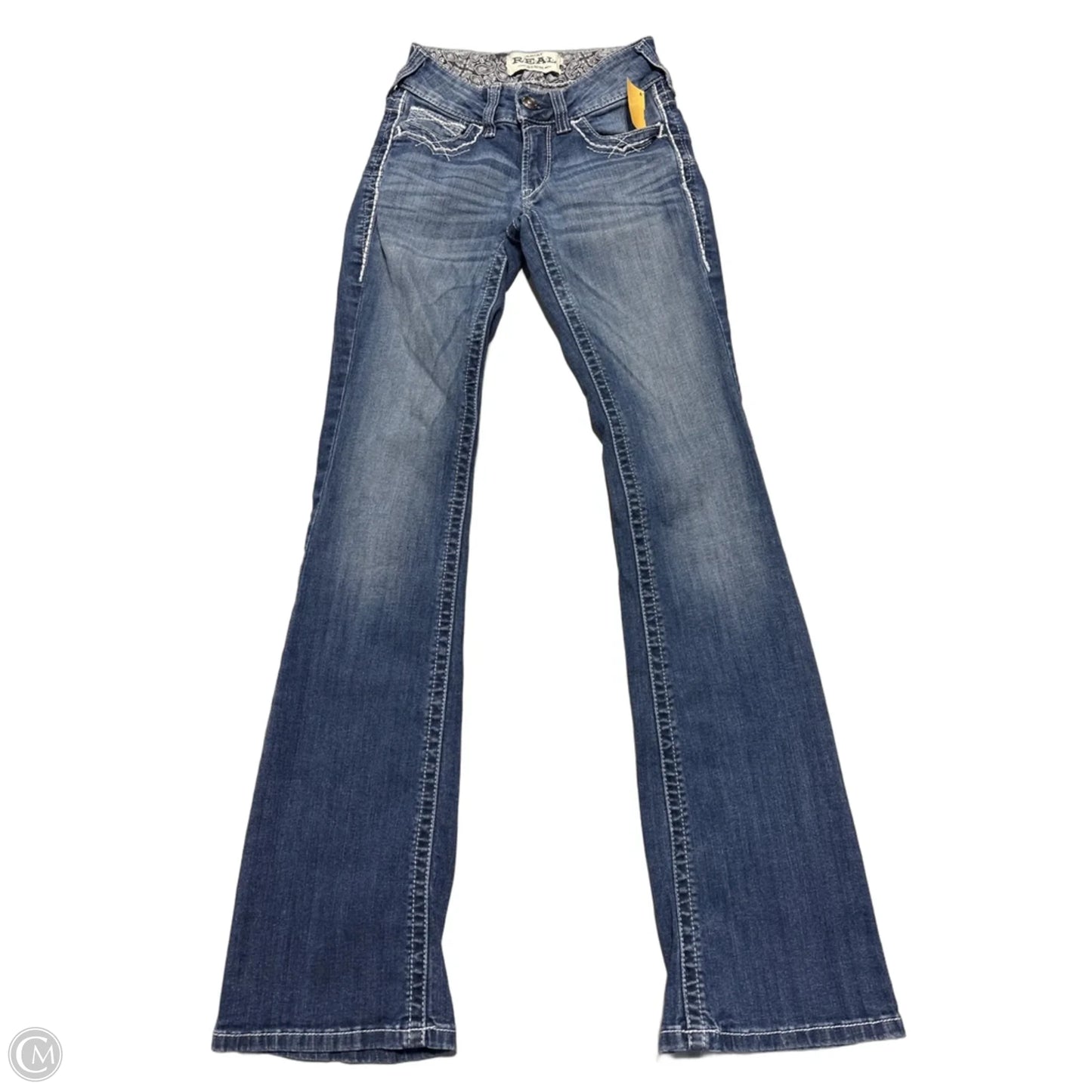 Jeans Boot Cut By Ariat In Blue Denim, Size: 0