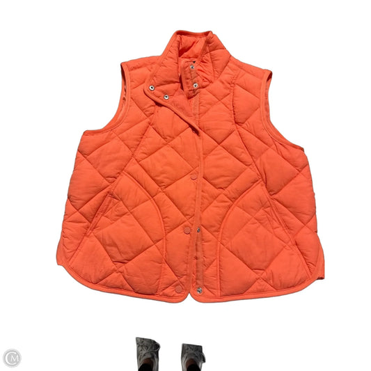 Vest Puffer & Quilted By Tribal In Orange, Size: L