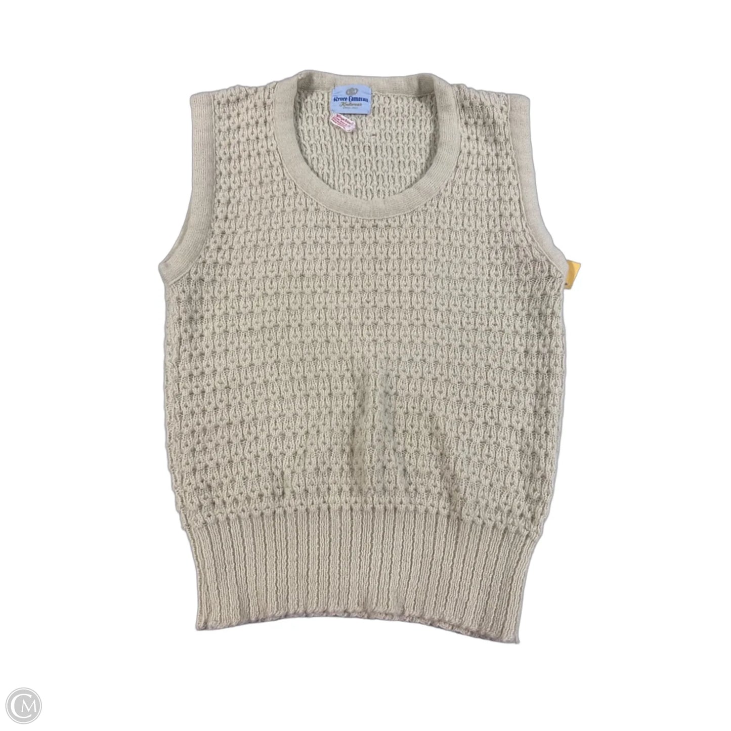 Sweater Short Sleeve By Cmc In Tan, Size: Xl