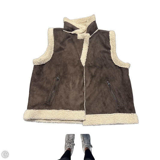 Vest Faux Fur & Sherpa By Maurices In Brown, Size: Xl
