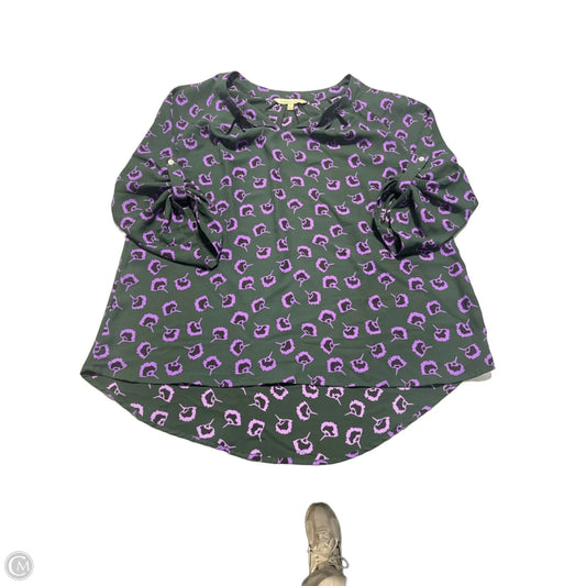 Top Long Sleeve By 41 Hawthorn In Green & Purple, Size: Xl