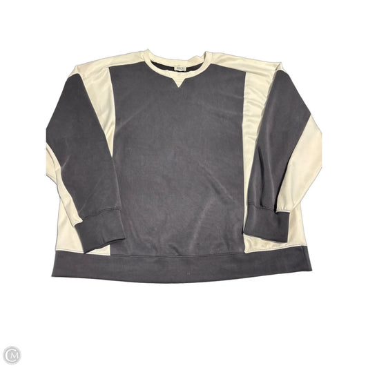 Top Long Sleeve By Bke In Grey & White, Size: Xxl