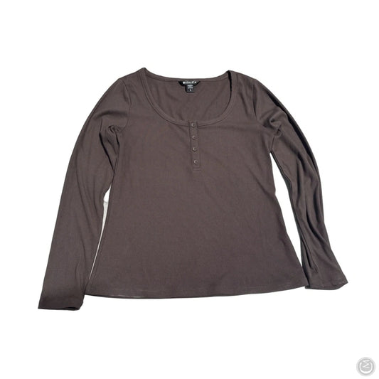 Top Long Sleeve By Athleta In Brown, Size: L