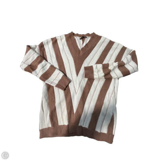 Sweater By Cmc In Brown & Cream, Size: S