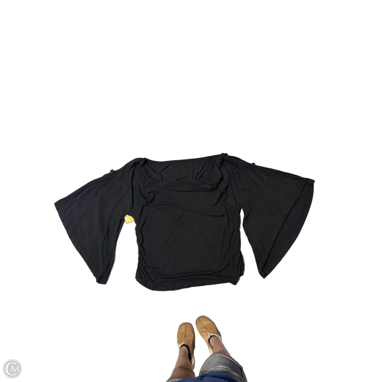 Top 3/4 Sleeve By Romwe In Black, Size: 1x