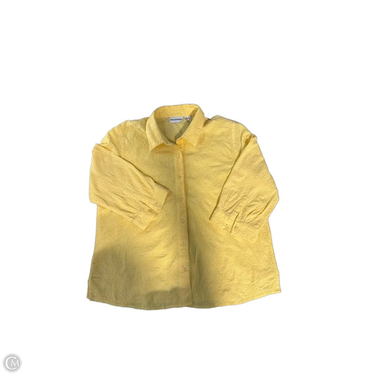 Top 3/4 Sleeve By Breckenridge In Yellow, Size: L