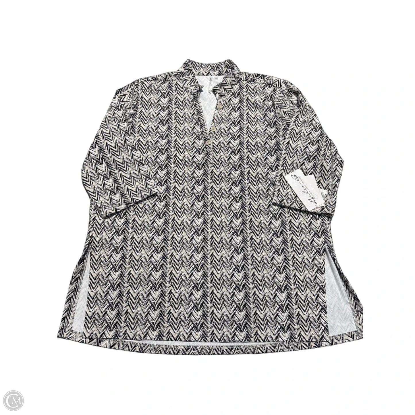 Athletic Top Short Sleeve By Lulu B In Black & Tan, Size: 1x