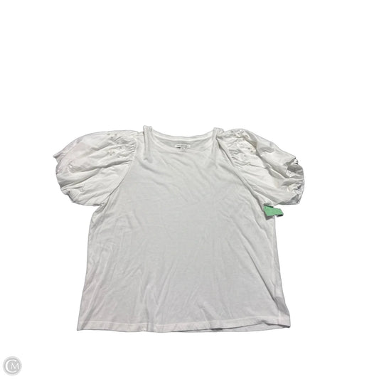 Top Short Sleeve By Free Assembly In White, Size: Xxl
