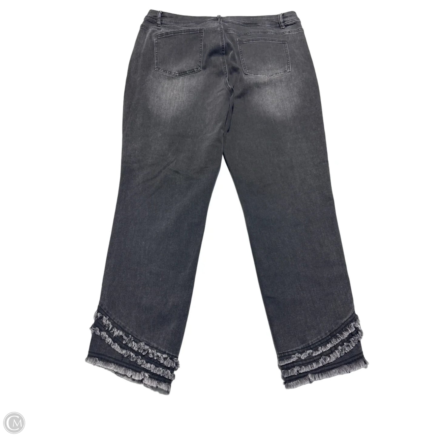 Jeans Straight By Charlie B In Black Denim, Size: 16