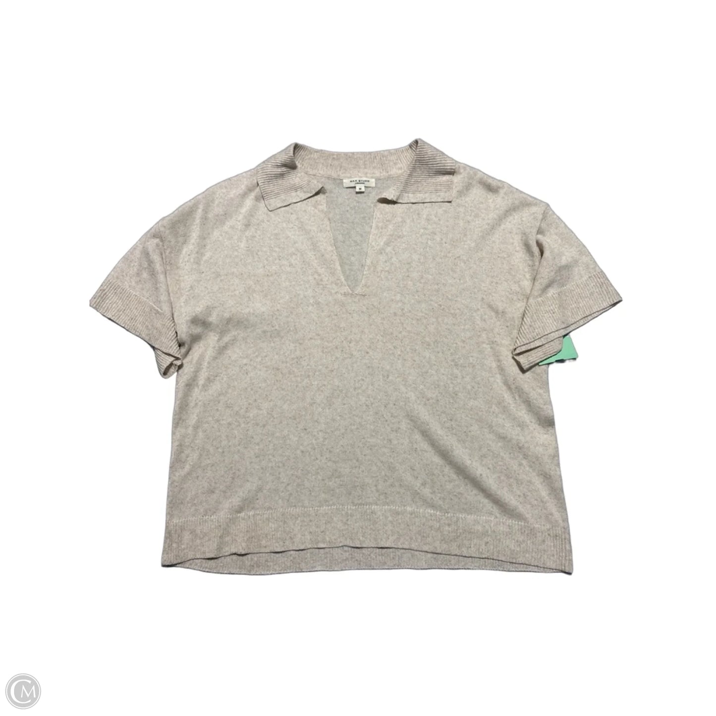 Top Short Sleeve By Max Studio In Cream, Size: M