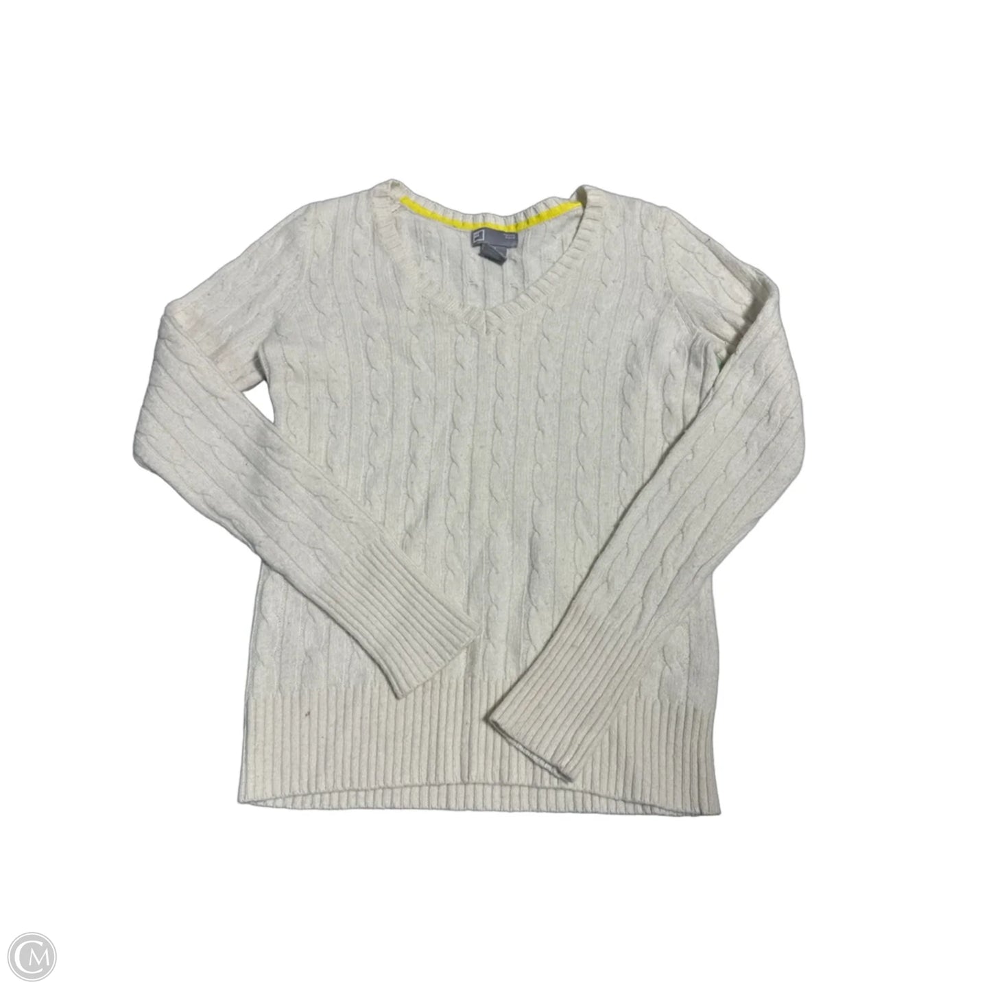 Sweater By Jcp In White, Size: M