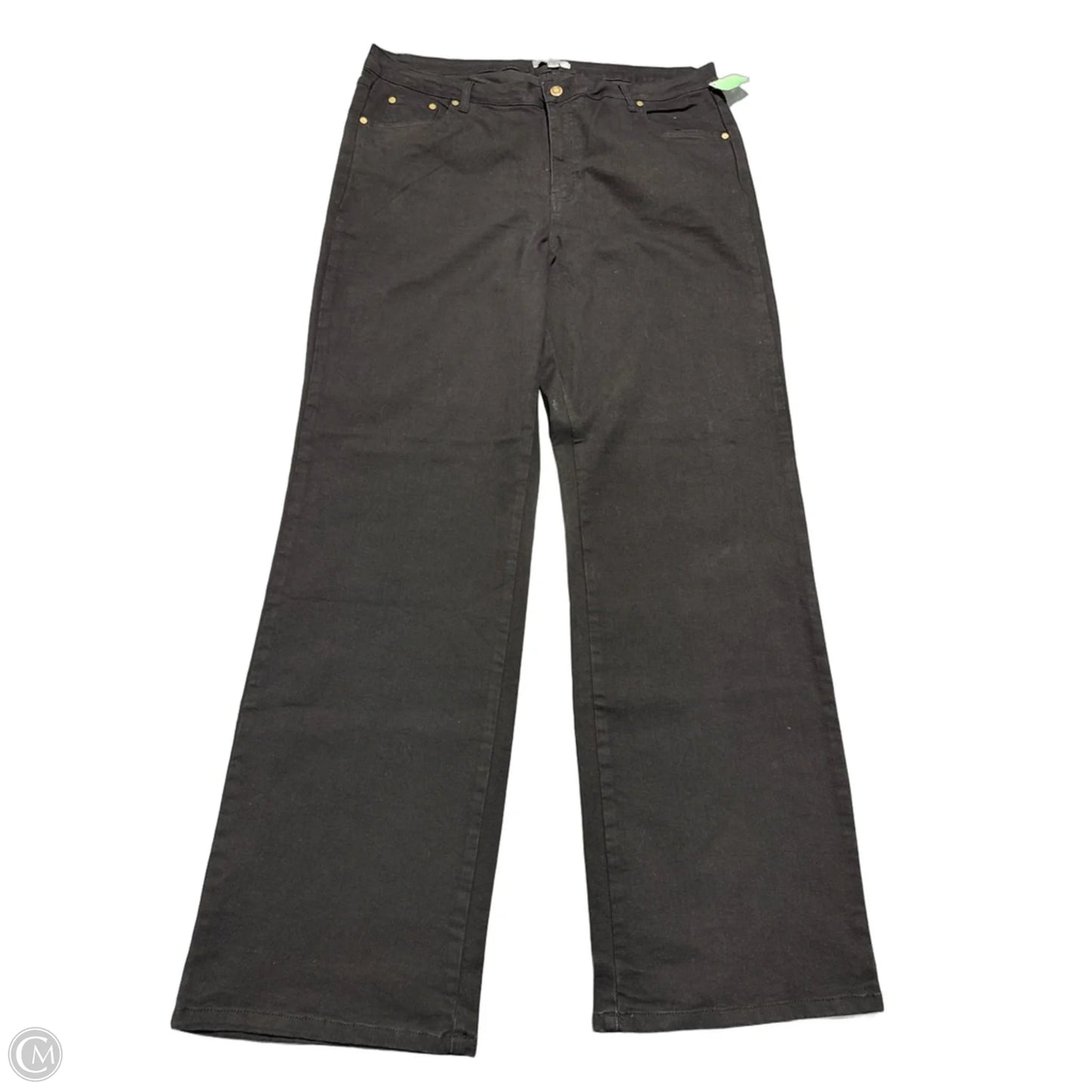 Jeans Wide Leg By Woman Within In Black Denim, Size: 18