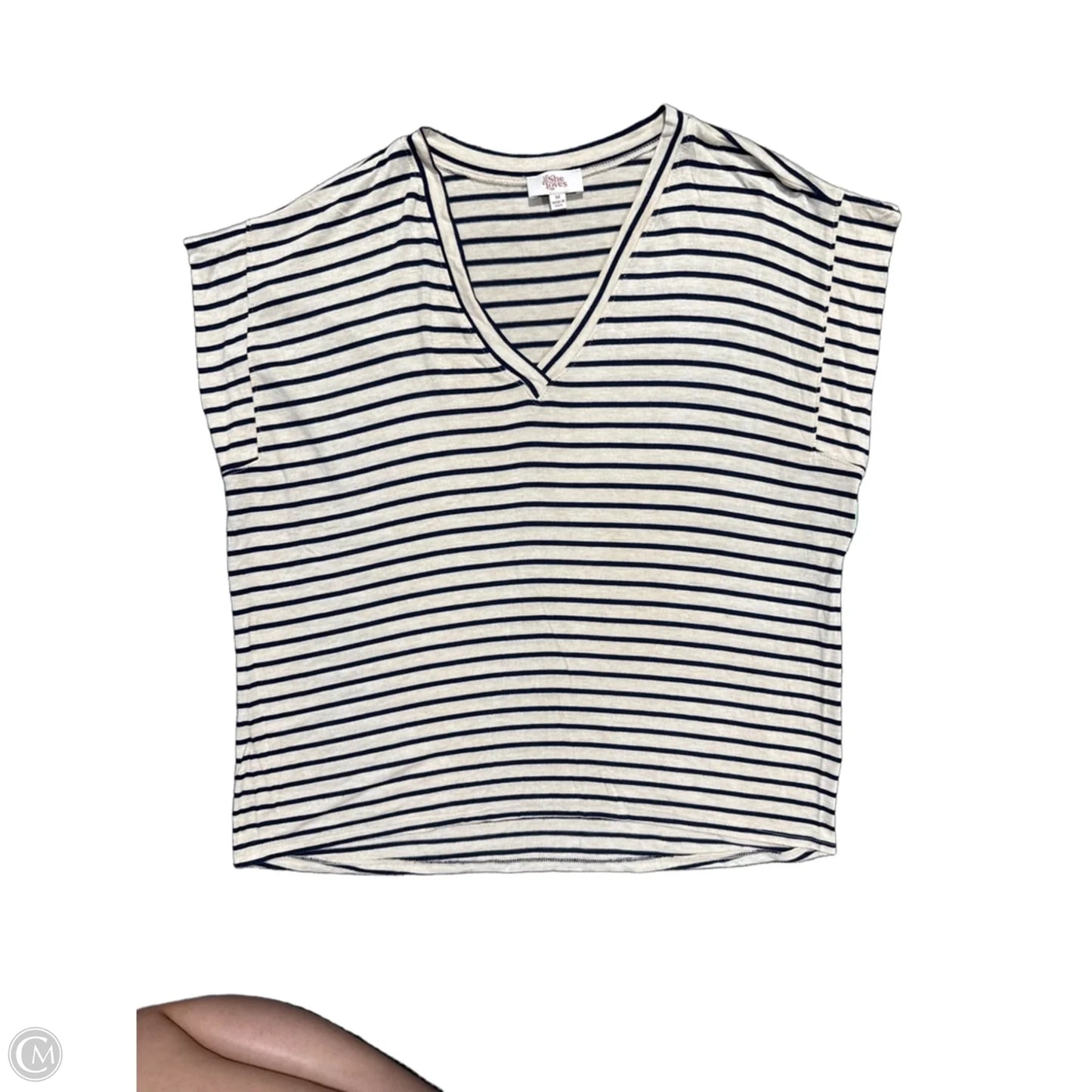 Top Short Sleeve By Cmc In Striped Pattern, Size: M