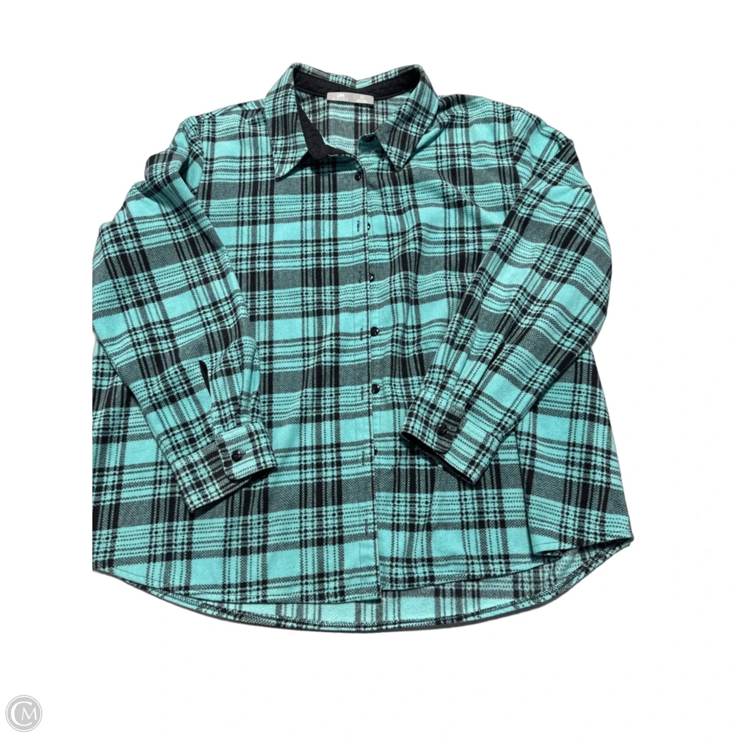 Top Long Sleeve By Lee In Teal, Size: 1x