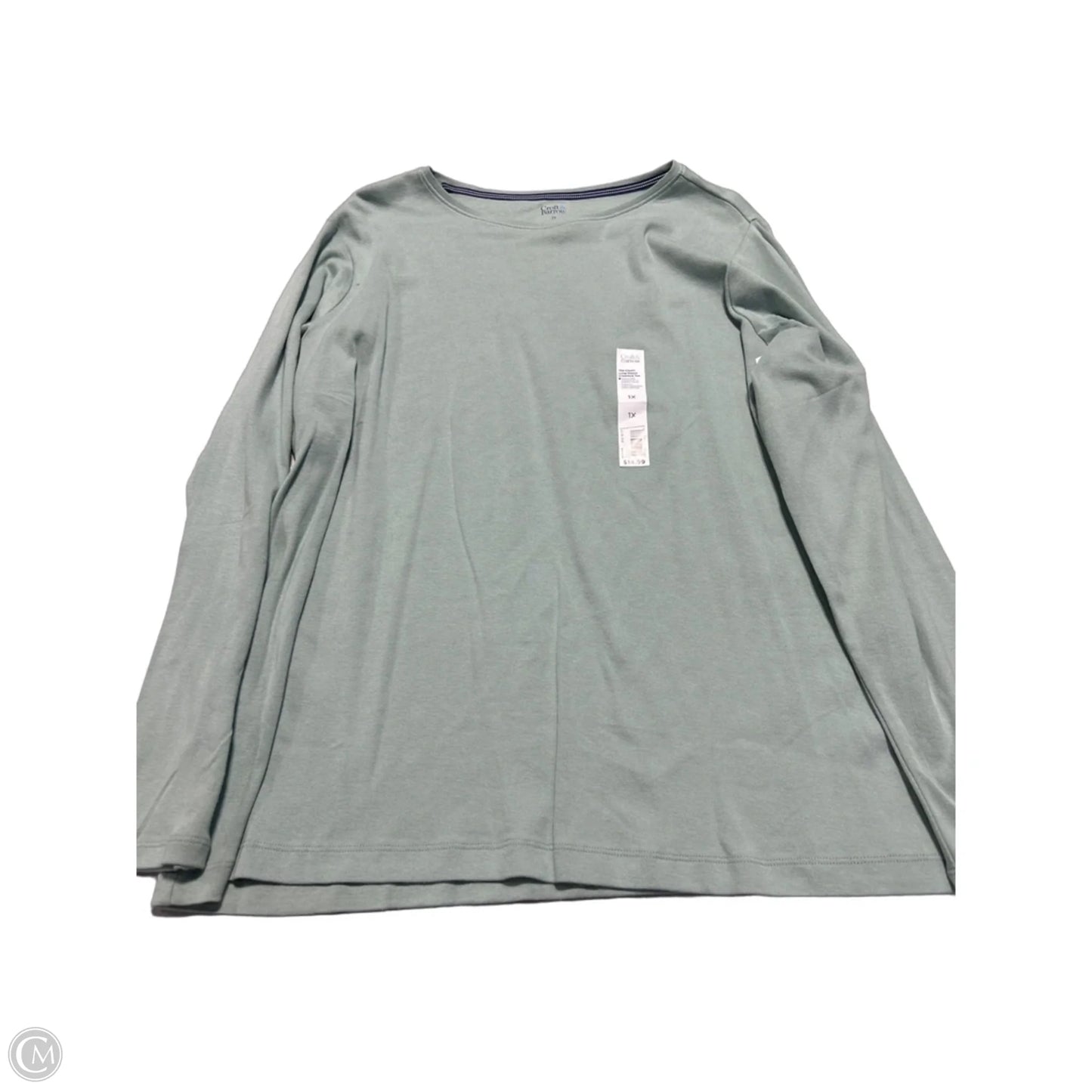 Top Long Sleeve By Croft And Barrow In Green, Size: 1x