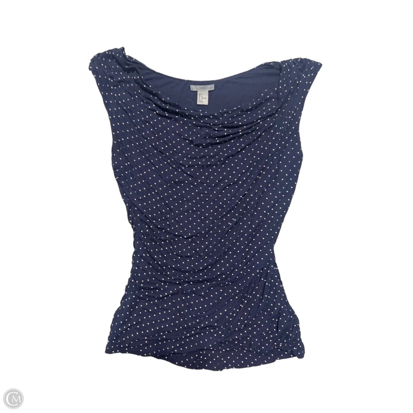 Top Sleeveless By H&m In Navy, Size: L
