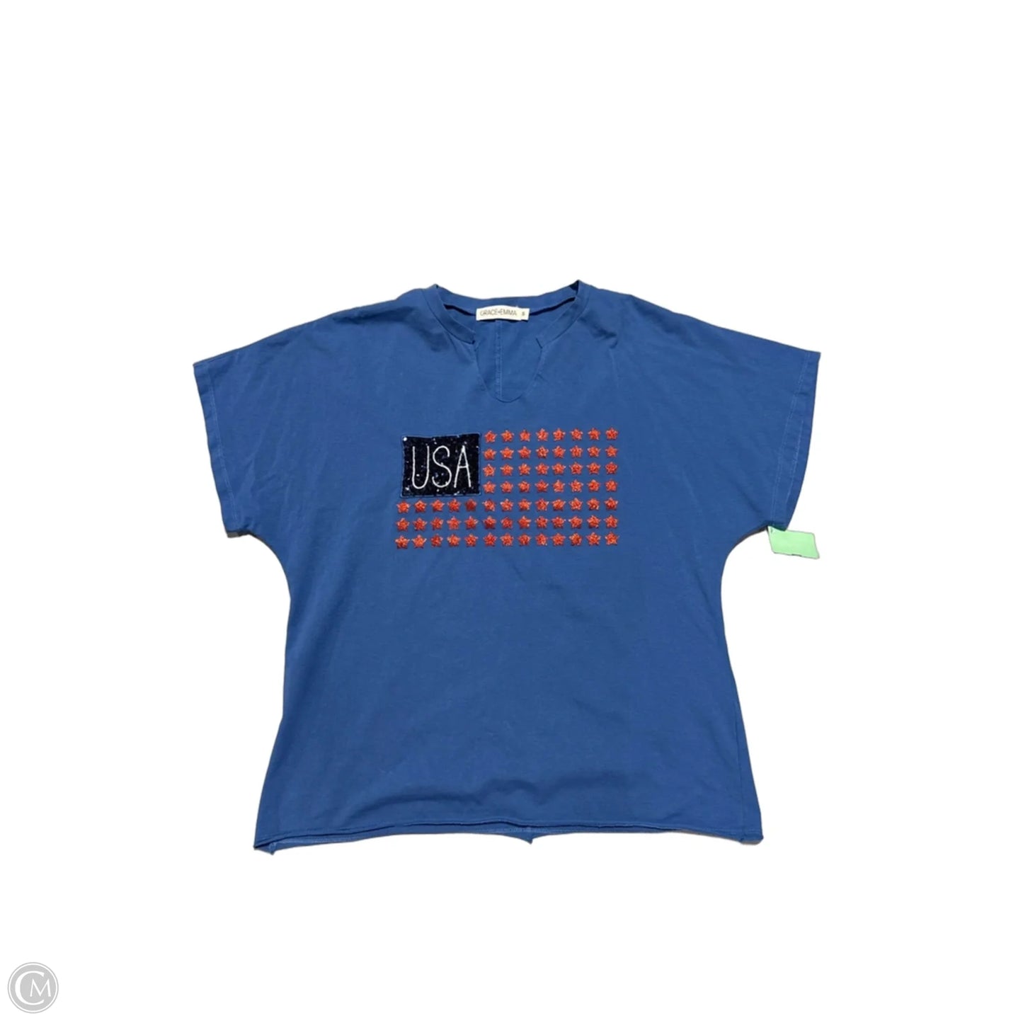 Top Short Sleeve By Cmc In Blue, Size: S