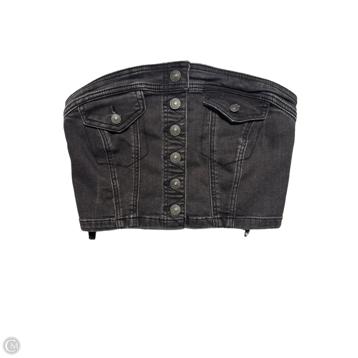 Top Sleeveless By American Eagle In Black Denim, Size: S