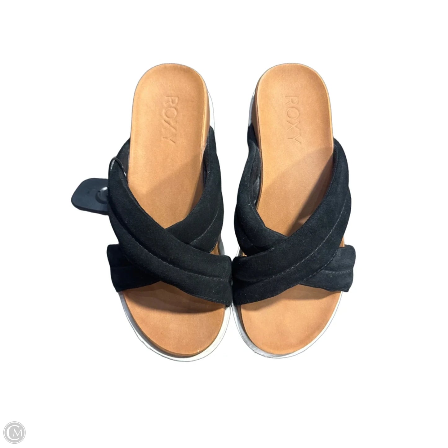 Sandals Heels Platform By Roxy In Black & Brown, Size: 7
