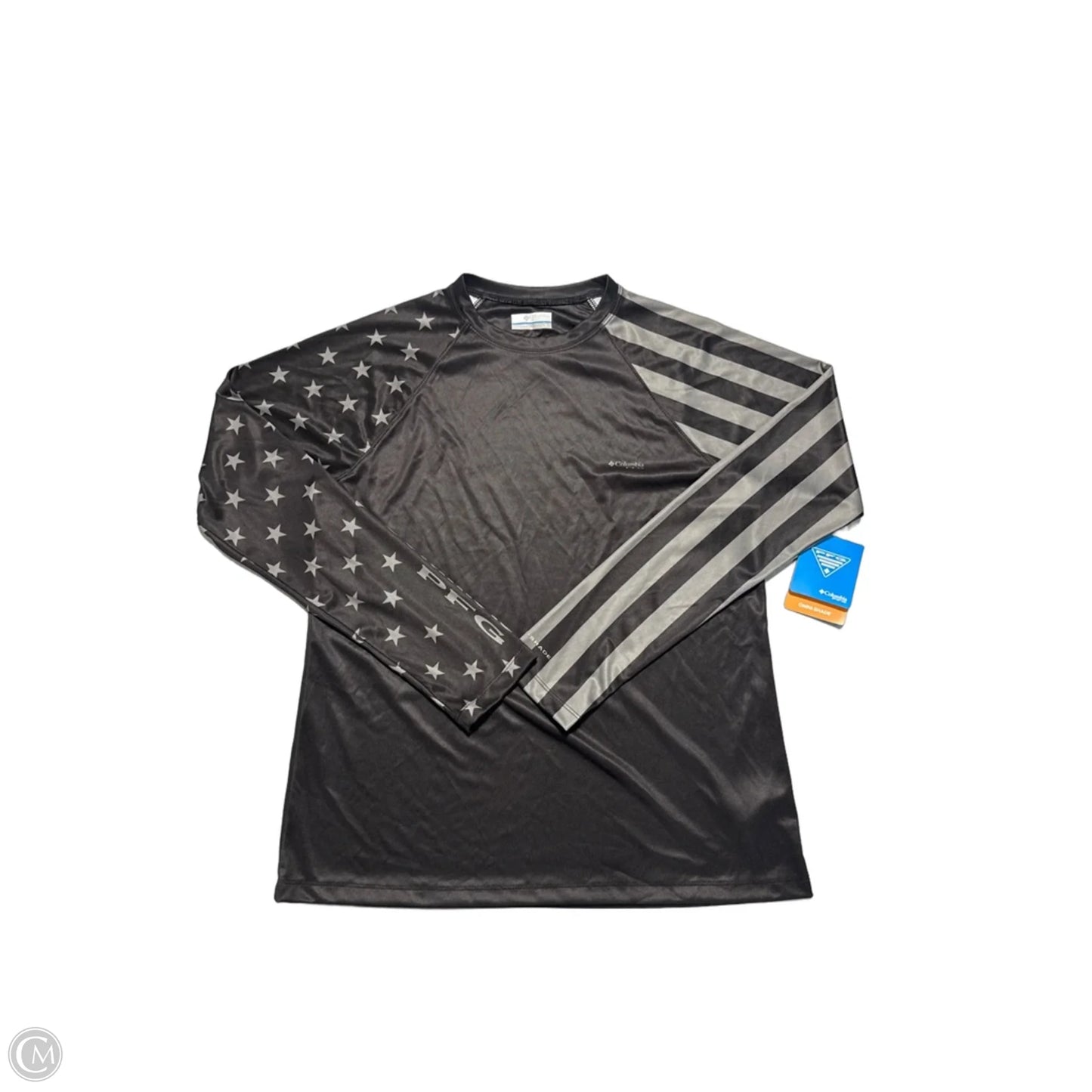 Top Long Sleeve By Columbia In Black & Grey, Size: L