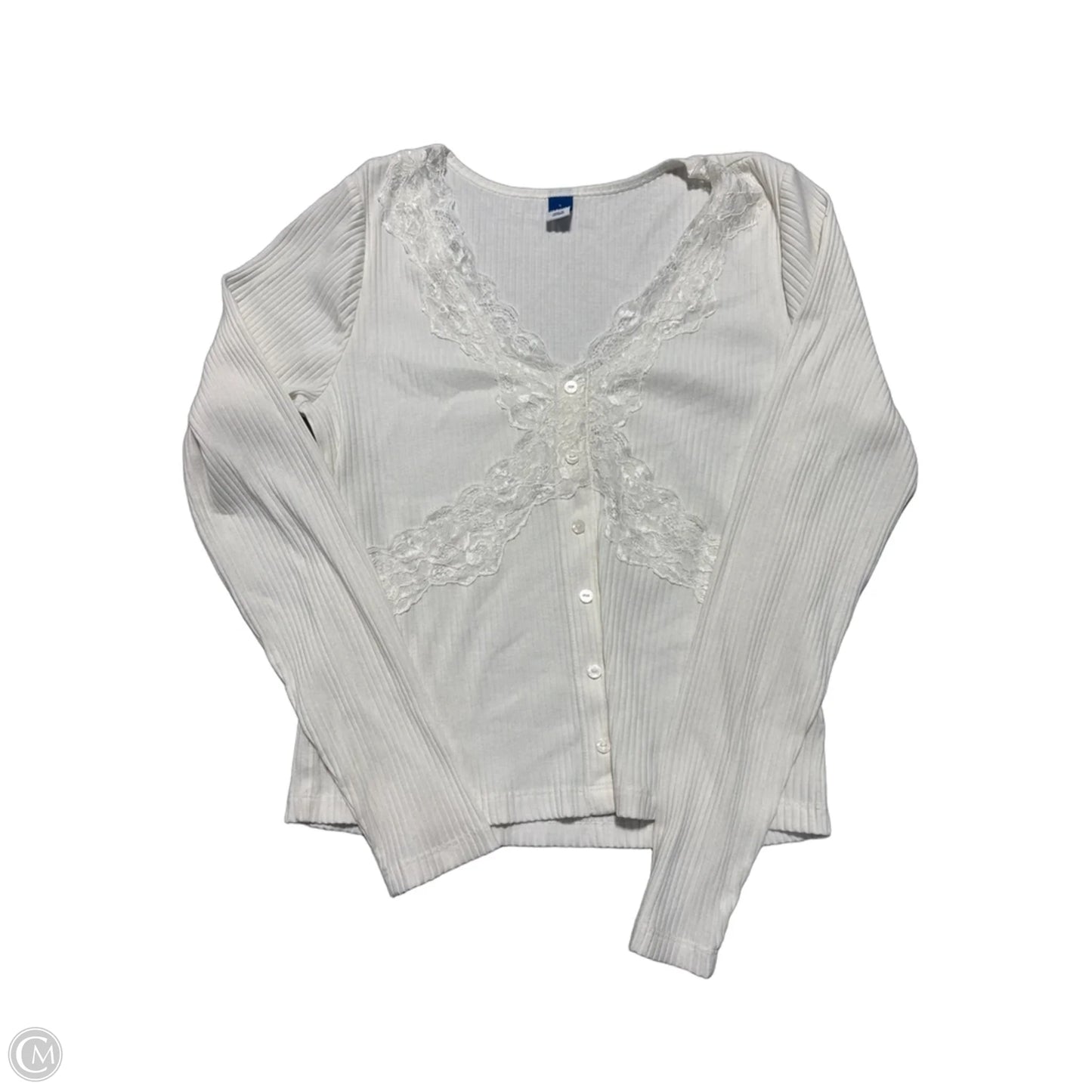 Top Long Sleeve By Old Navy In White, Size: L