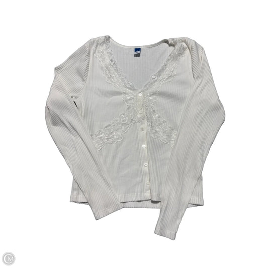 Top Long Sleeve By Old Navy In White, Size: L