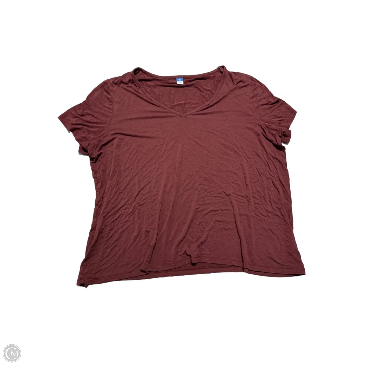 Top Short Sleeve Basic By Old Navy In Maroon, Size: Xxl