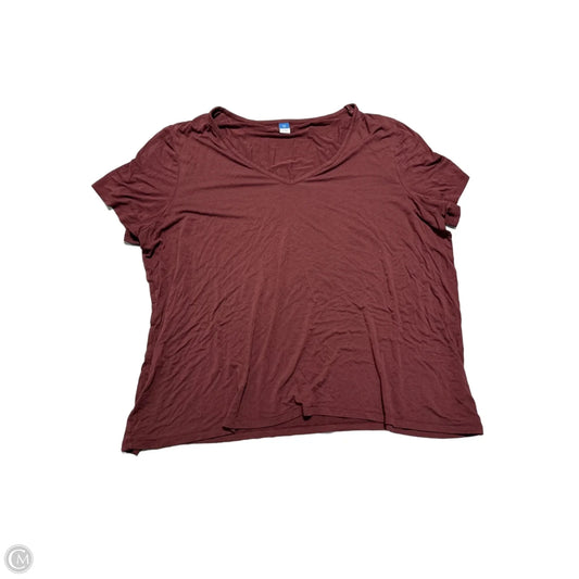 Top Short Sleeve Basic By Old Navy In Maroon, Size: Xxl