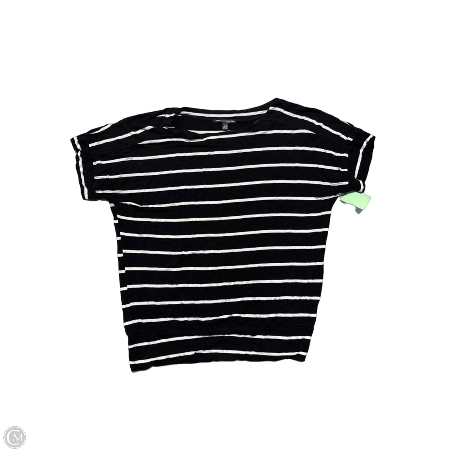 Top Short Sleeve By Cable And Gauge In Black & White, Size: M