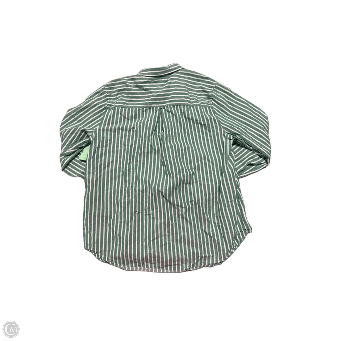 Top Long Sleeve By Old Navy In Green & White, Size: L
